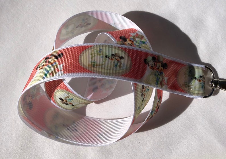 teacher gift party theme park cruise student work wedding Ribbon Lanyard just married mask holder Mickey Minnie Mouse honeymoon