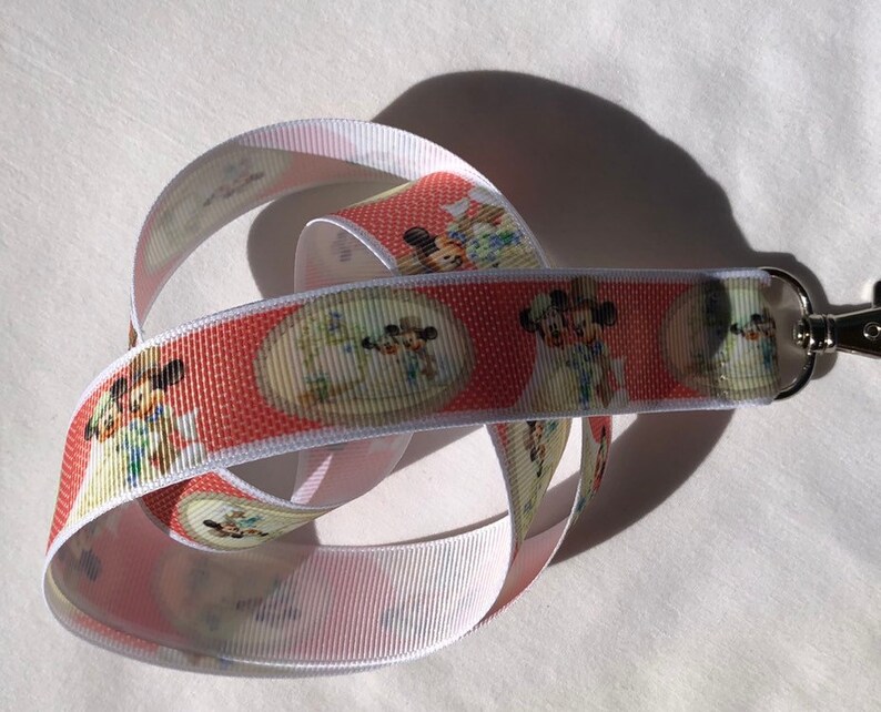teacher gift party theme park cruise student work wedding Ribbon Lanyard just married mask holder Mickey Minnie Mouse honeymoon