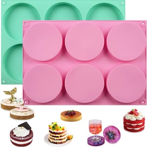 2 Pcs Silicone Muffin Top Pans for Baking, 4 Inch Non-Stick Round Baking Molds