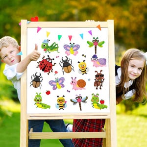 45pcs Make Your Own Bugs Stickers for Kids, Butterfly Beetle Bee Make a Face Stickers Games