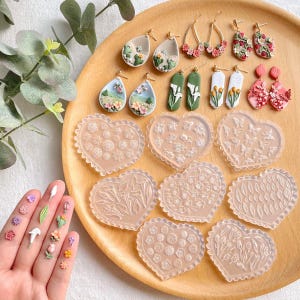 Spring Polymer Clay Molds, Polymer Clay Silicone Molds, Butterfly Polymer Clay Mini Molds, 8pcs Earring Molds