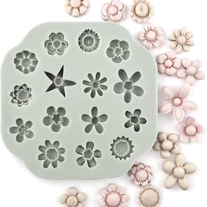 Flower Polymer Clay Molds, 2Pcs Polymer Clay Molds for Jewelry Making