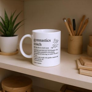 Tazza personalizzata per allenatore di ginnastica - Regalo di fine anno, regalo di ringraziamento per l&#39;allenatore, tazza per insegnante di ginnastica, regalo personalizzato per allenatore, definizione di allenatore