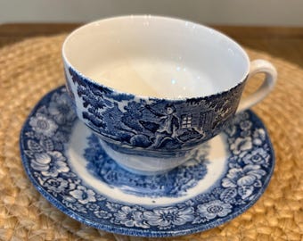 LIBERTY BLUE Coffee/tea Cup & Saucer Set Paul Revere Old