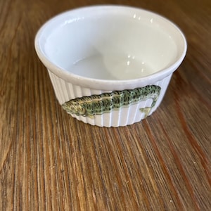 Vintage Porcelaine de Paris Ramekins: Fish Detail, Set of 2