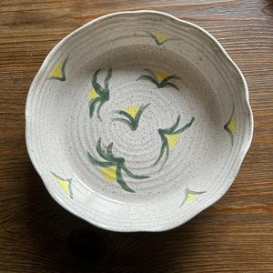 Hand-Thrown Stoneware Platter | Glen Green Pottery, Coastal Wildflower Design