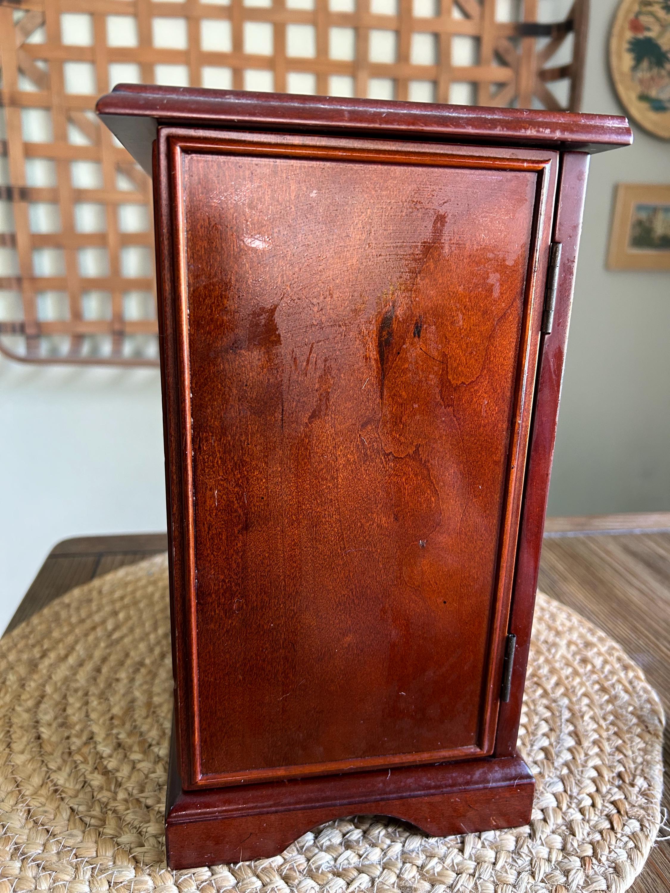 Vintage Bombay Company Wooden Jewelry Box – Cherry Finish 4-drawer