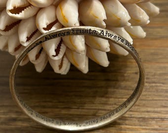 Love is Kind Silver Engraved Bravelet