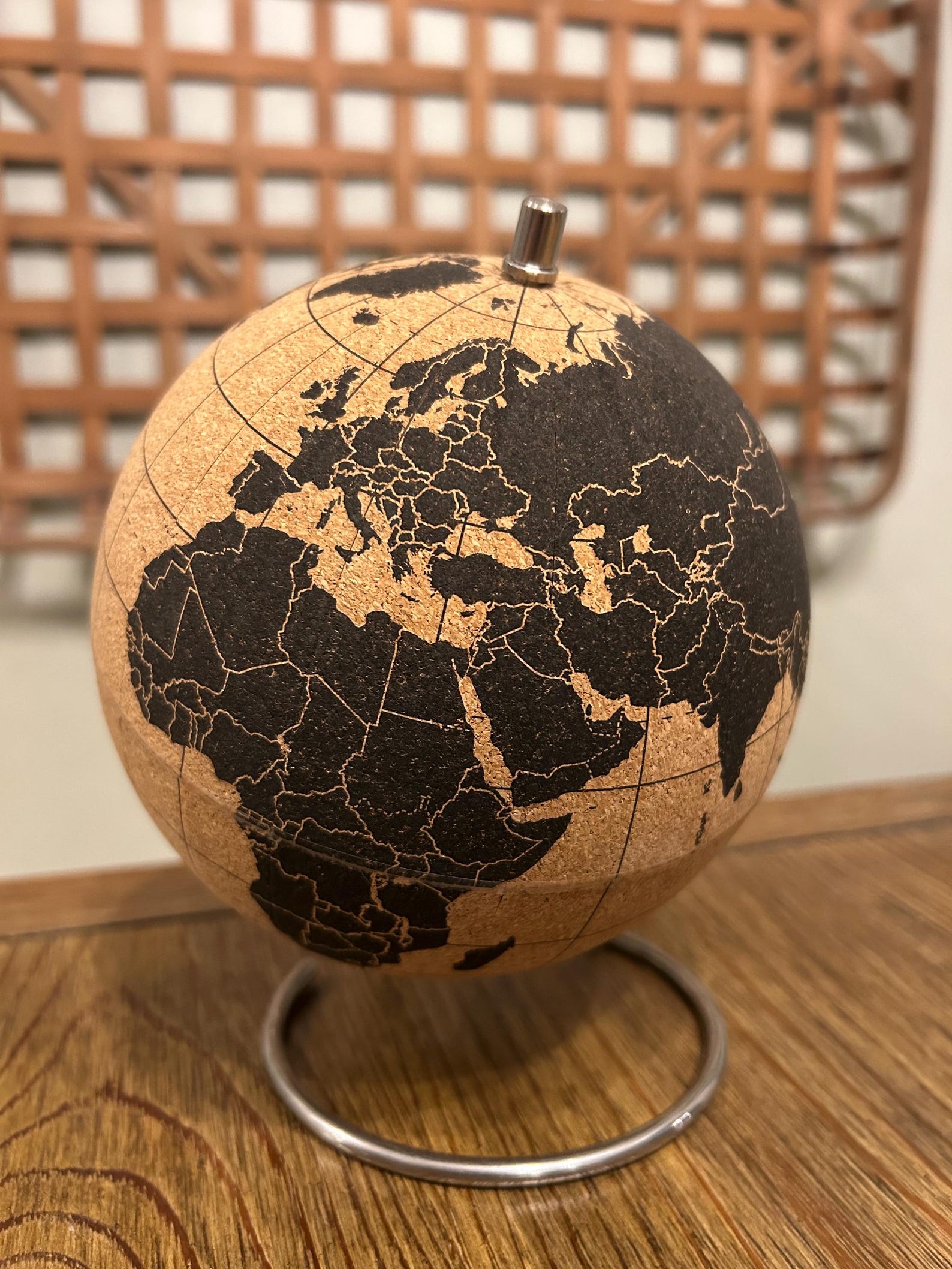 Cork World Globe | Pinnable Travel Map Globe | Desk or Home Decor | Unique Travel Gift