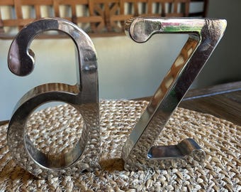 Mid-Century Modern Steel Pair of A & Z Bookends Vintage Minimalist MCM Decor
