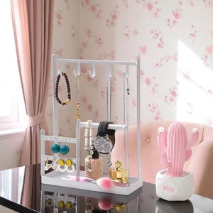 Multifunctional Jewelry Organizer Stand – Earring, Necklace, Bracelet & Watch Display Rack for Women – Desktop Storage Holder