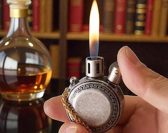 Mini Retro Kerosene Pendant Lighter, Vintage Oil Pocket, Unique Gift Men