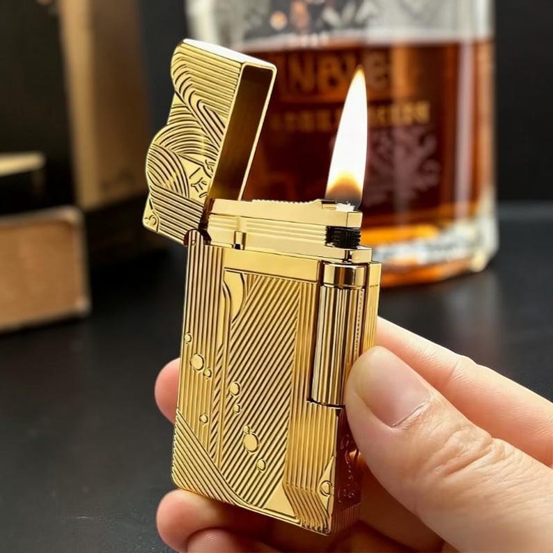 Encendedor de queroseno vintage con polea lateral, encendido, sonido fuerte, estilo retro, de metal, coleccionable, regalo, resistente al viento, recargable. imagen 1