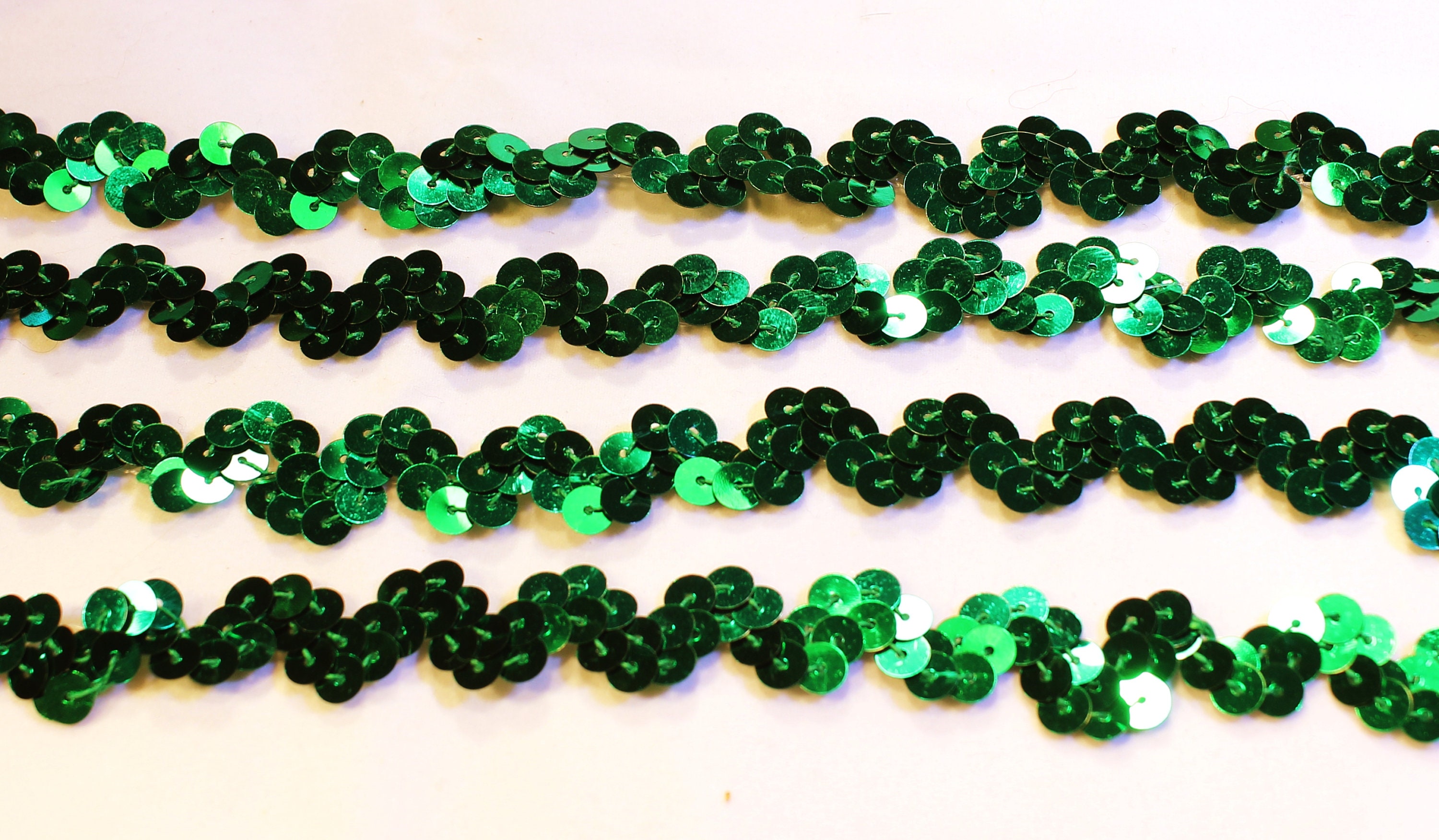 Emerald Green Sequin Stretch Ric Rac Trim 2 Yards 5/8 Wide Etsy
