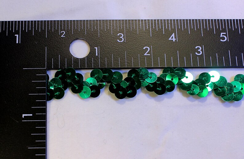 Emerald Green Sequin Stretch Ric Rac Trim 2 Yards 5/8 Wide Etsy