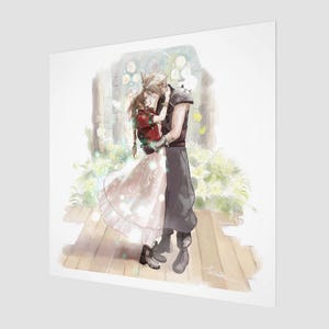 Cloud y Aerith - Final Fantasy VII Rebirth - Impresión artística de edición limitada