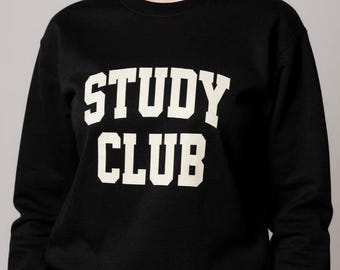 Study Club Sweatshirt – Minimal Academic Neutral Crewneck, Calm Aesthetic Cozy Sweater, Everyday Study Wear