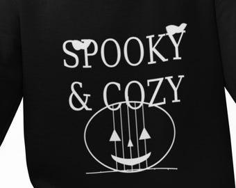 Spooky & Cozy Halloween Sweatshirt — Witchy Black Crewneck (S–3XL)