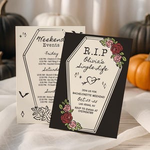 Rip zu Single-Leben Junggesellinnenabschied Einladung, Rip zu ihrem Nachnamen, bis der Tod uns Party Einladung, Rip bachelorette Wochenende, Brautparty