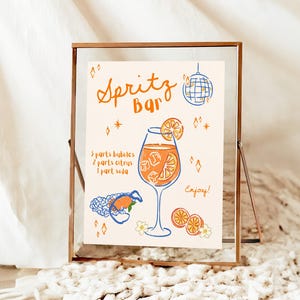 Spritz Bar Sign Printable, Aperol Spritz Station Sign, Citrus Theme Bridal Shower Decor, Birthday Cocktail Bar Sign Editable, Love At First
