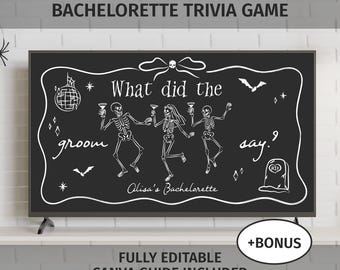 Spooky Bachelorette Game: Bride Squad Edition - What Did Groom Say? (Canva Template Digital Download)