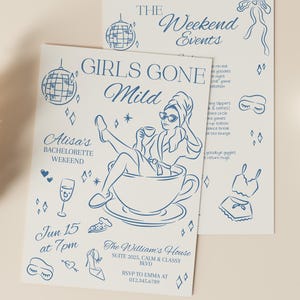 Gone Mild vrijgezellenfeest uitnodiging, vrijgezellenfeest vrijgezellenfeest, Spa Day Bach Party, Gone Mild vrijgezellenweekend, verwenfeestje, pyjama