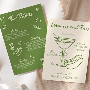 Weenies and Tinis Party Invitation Template, Instant Download Invitation, Tinis and Weenies Party,  Bachelorette Invitation, Birthday Party
