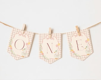 One Silly Goose High Chair Banner, Pink Goose 1st Birthday Decoration, One Silly Goose Birthday ONE Banner, Goose First Birthday ONE Sign S2
