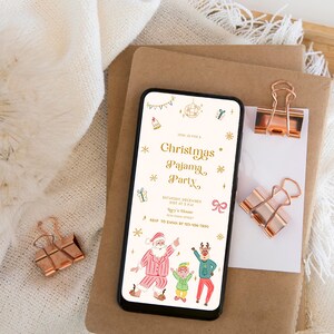 Uitnodiging kerstfeest pyjama, pyjama-uitnodiging, uitnodiging kerstfeest, uitnodiging vakantiefeest, kerstfeest afbeelding 5