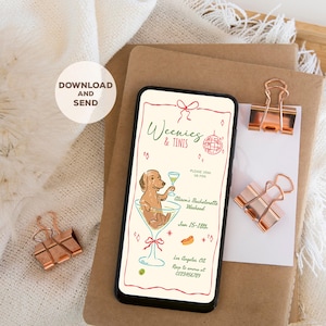 Weenies and Tinis Bachelorette Weekend Invite and Itinerary Template for Hot Dogs & Martinis Bachelorette Invitation Dachshund Bachelorette image 8