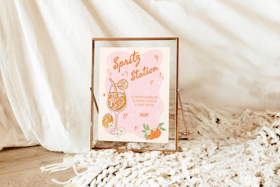 Citrus Spritz Bar Sign: Bridal Shower Station (Printable)