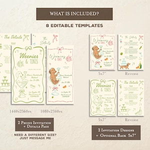 Weenies and Tinis Bachelorette Weekend Invite and Itinerary Template for Hot Dogs & Martinis Bachelorette Invitation Dachshund Bachelorette image 5