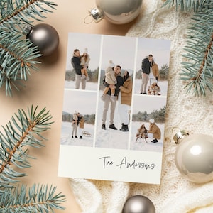 Holiday Photo Card Magazine Style, Custom Family Christmas Card, Modern Holiday Greeting Template image 8
