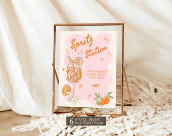 Citrus Spritz Bar Sign: Bridal Shower Station (Printable)