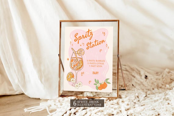 Citrus Spritz Bar Sign: Bridal Shower Station (Printable)