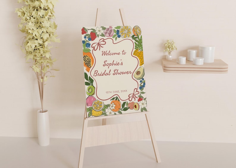 Fresh off the Market Bridal Shower Invitation Template, Editable Hand Drawn Farmer's Market Wedding Shower Invite, She's Off The Market B7 image 9