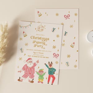 Uitnodiging kerstfeest pyjama, pyjama-uitnodiging, uitnodiging kerstfeest, uitnodiging vakantiefeest, kerstfeest afbeelding 7