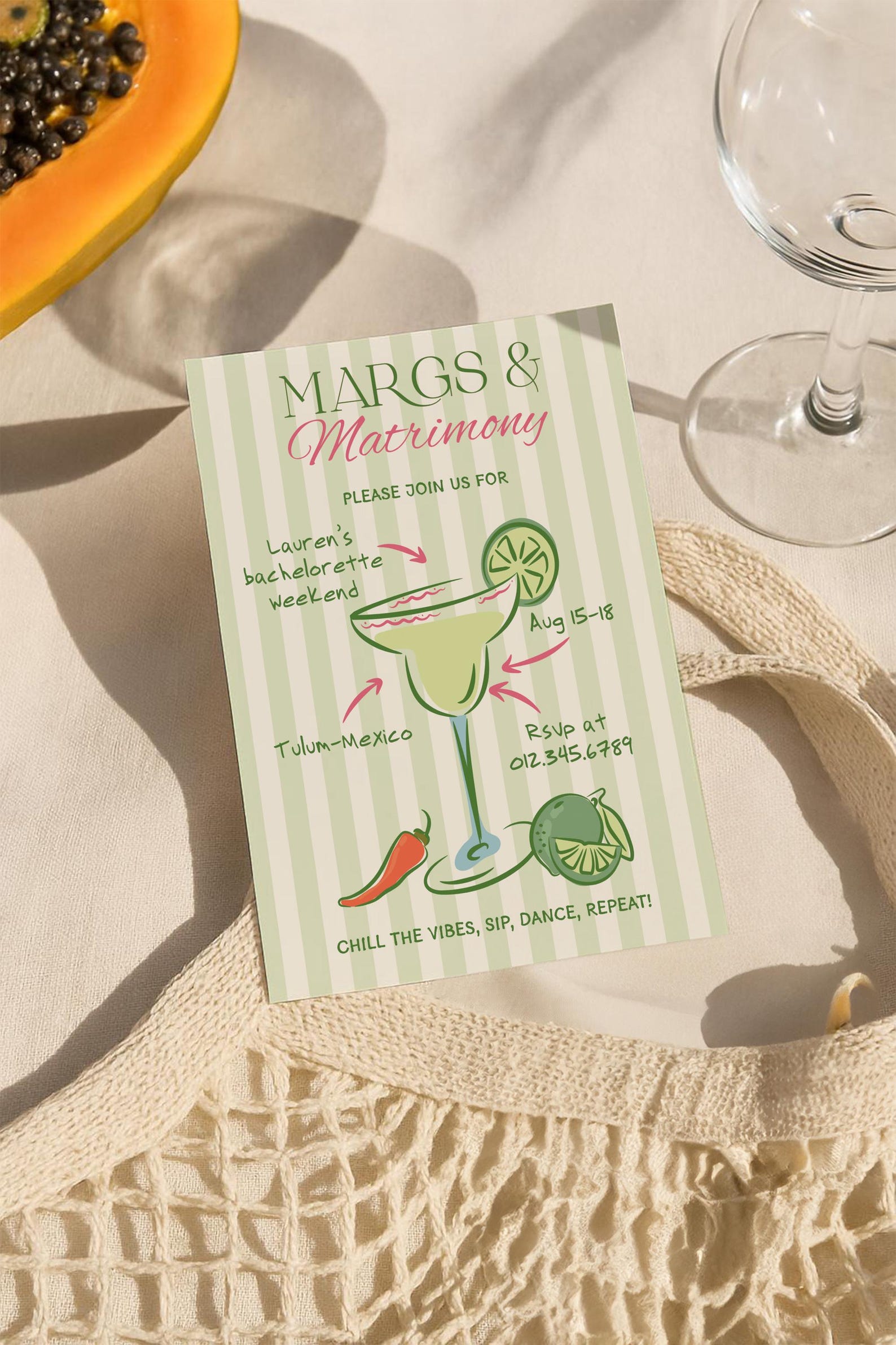 Margs and Matrimony Bachelorette Itinerary Template, Editable Tequila ...