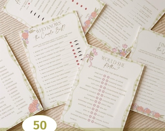 Fresh Off The Market Bridal Shower Games Bundle, Farmers Market Theme Games, Editable Printable Bridal Shower Activities Pack B3