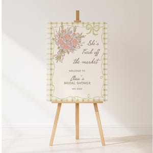 Fresh off the Market Bridal Shower Invitation Template, Editable Hand Drawn Farmer's Market Wedding Shower Invite, She's Off The Market B3 image 12