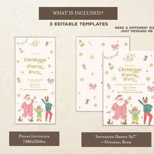 Uitnodiging kerstfeest pyjama, pyjama-uitnodiging, uitnodiging kerstfeest, uitnodiging vakantiefeest, kerstfeest afbeelding 4