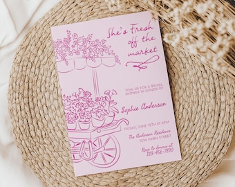 Fresh Off the Market Bridal Shower Invite, Farmers Market Bridal Shower Invitation, Summer Couples Wedding Shower Printable Template