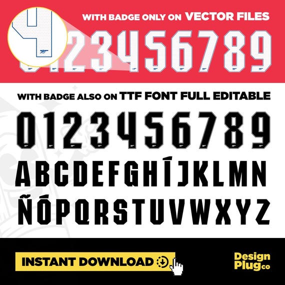 アーセナルFC 2025–26 フォント – プレミアリーグ書体 | ttf + EPS +