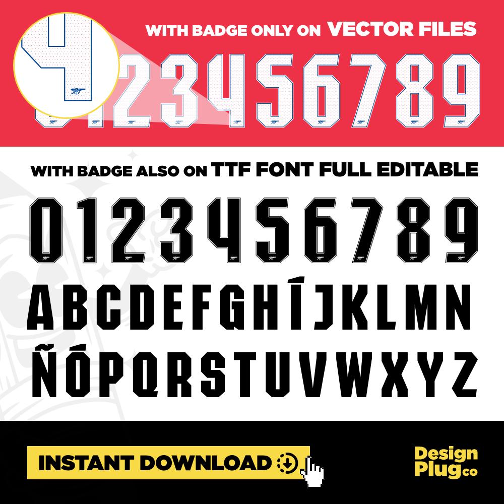 アーセナルFC 2025–26 フォント – プレミアリーグ書体 | ttf + EPS +