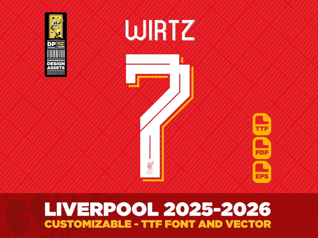 リバプールFC 2025–26 フォント – プレミアリーグ書体 | TTF + EPS +