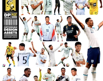 Collection PNG Jude Bellingham - Autocollants numériques, silhouettes et ballons de football de haute qualité. Comprend des images PNG sans arrière-plan, transparentes.