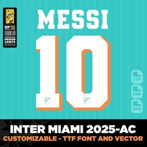 Inter Miami, MLS font jersey Archive Collection vector 2024 pdf, svg, ttf, Messi, Jordi Alba Digital Typeface
