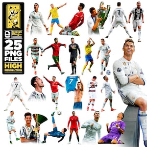 Cristiano Ronaldo PNG-Sammlung - Digitale CR7 Aufkleber, Silhouetten und hochwertige PNG mit der ZIEGE. Beinhaltet PNGs ohne Hintergrund.