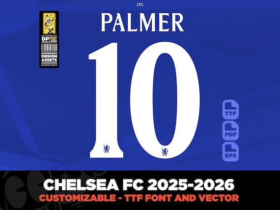 チェルシーFC 25-26 ジャージフォント ベクター ttf、pdf、eps