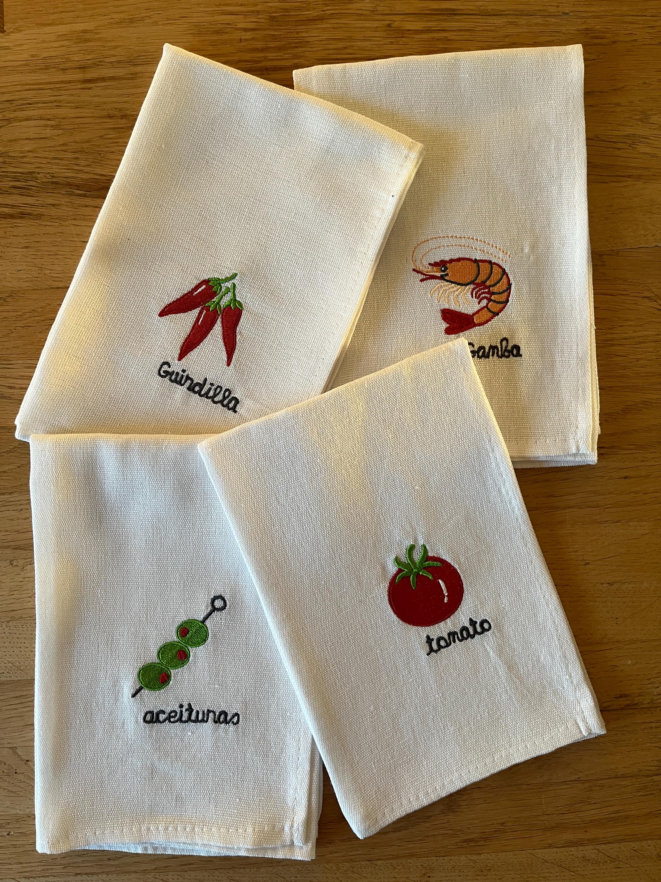 Lot De 40 Serviettes En Forme D'olive Avec Branche Et Huile Marron